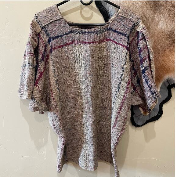 Rebecca Jane Noble Med* Wearable Art Hand Woven Short Sleeve Top Unique Artist - Picture 2 of 6
